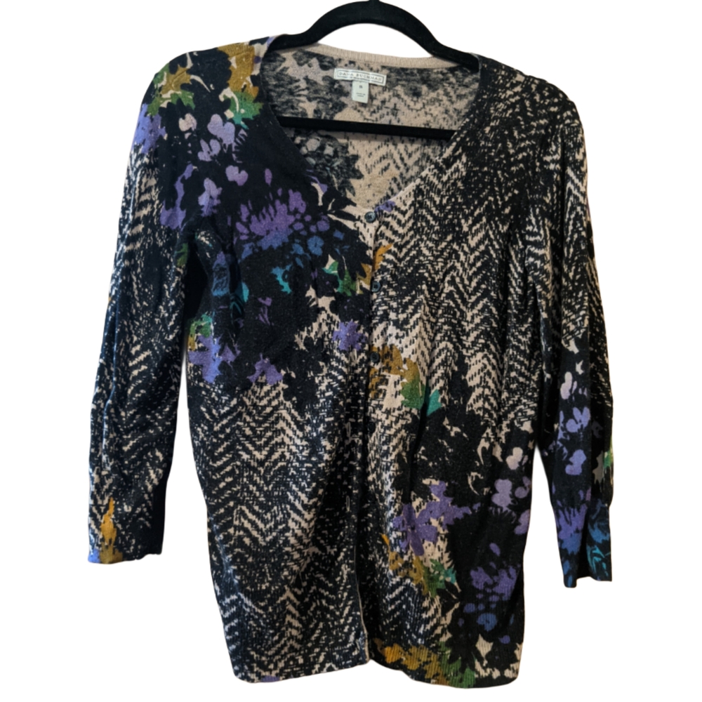 Dana Buchman Multicolor Floral Cardigan